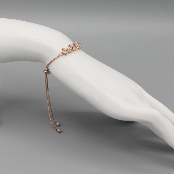 Rose gold tone bracelet adjustable dainty - Picture 6 of 7